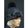 Splus Dámska kožušinová čiapka s brmbolcom z mývalovca 4782 napalan Veľkosť: 56/57 cm