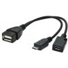 Kabel CABLEXPERT USB AF/micro BM + micro BF, OTG + dobíjení, 15cm, pro tablety a smartphone A-OTG-AFBM-04 Gembird