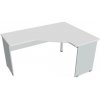 Hobis Pracovný stôl Gate, ergo, ľavý, 160x75,5x120 cm, biely/sivý