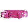 COLLAR Kožený obojok s hviezdami Glamour, 38-49cm/25mm, ružová