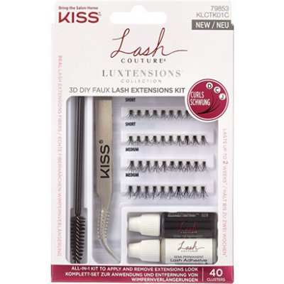 Kiss Sada pre aplikáciu umelých rias Lash Couture LuXtension Cluster Kit