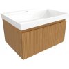 Kúpeľňová skrinka s umývadlom SAT Evolution 58x30x44, 5 cm dub medový mat SATEVO60DMU4