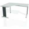 Pracovný stôl Flex, ergo, pravý, 160x75,5x120 (60x80) cm, sivá/kov
