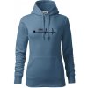 Kolky EKG - Mikina dámská Cape s kapucí - M ( Denim )