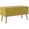 Lavica s úložným priestorom 80 cm horčicovo-žltá zamat