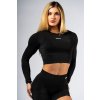 Nebbia Seamless crop top s dlhým rukávom POWER 892 Black - black - S
