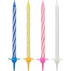 Tortové sviečky s držadlami 24 ks - 4 farby