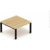 NABYTOK-DIZAJNOVY.SK - DESK0860U Konferenčný stolík EPIC, 80/120cm, oceľová podnož U, výška len 54cm, dub/čierna