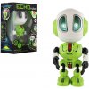 Teddies Robot ECHO opakujúce vety kovový 12cm zelený na batérie so zvukom a svetlom