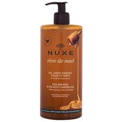NUXE Rêve de Miel Face And Body Ultra-Rich Cleansing Gel zvláčňující sprchový gel na tvář a tělo 750 ml pro ženy