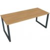 Pracovný stôl UNI O, 180x75,5x80 cm, dub/čierna