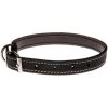COBBYS PET Obojok z pravej kože čierny so srsťou, prešitý bielou niťou 45cm/20mm