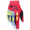 rukavice FULL BORE, ALPINESTARS, dětské (světle modrá/červená/žlutá fluo/černá, vel. S)