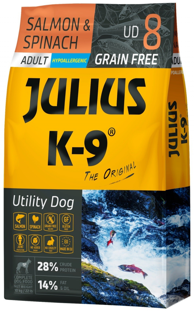 Julius K-9 Grain Free Adult Utility Dog Salmon & Spinach 10 kg