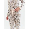 Dámske bavlnené pyžamo Cana 422 - kvetinová-taupe / XL