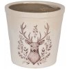 Clayre & Eef Béžový obal na kvetináč s jeleňom Gentle Wilderness L - Ø 17*16 cm - Clayre & Eef