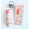 A Little Lovely Company sada uzáveru, kefky a slamky k nerezovej fľaši 350 ml – Zmrzlina