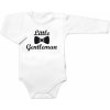 Body dl. rukáv Little Gentleman, bavlna Baby Nellys, bielo/čierne