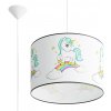 Sollux Lighting Detské závesné svietidlo Unicorn, 1x plastové tienidlo so vzorom, (fi 40cm)