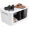 Úložný box s otvorenou prednou hranou, MODULE, s vekom, biely - 59,5 × 39,5 × 30 cm