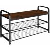 tectake 404285 botník southampton 91x36x55cm - industriálne drevo tmavé, rustikálne