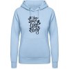 AWDis Hoodie Mikina - Dizajn s nápisom Pes a Láska - Nebeská modrá - XL - Dámske