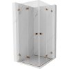 MEXEN/S - Lunar-F Duo sprchovací kút skladacie dvere 80 x 80, transparent, ružové zlato 836-080L-080P-60-00