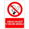 100 ks Nálepky zákaz fajčiť v celom areáli 14,8 x 21 cm - veľkoobchod