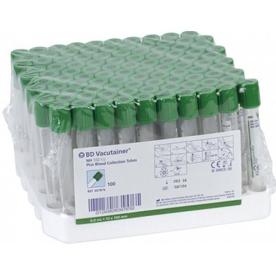 Vacutainer Skúmavka 6 ml, Na-Hep, 100 x 13 mm