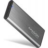 AXAGON EEM2-SG2, USB-C 3.2 Gen 2 - M.2 NVMe & SATA SSD kovový RAW box, bezskrutkový, strieborný EEM2-SG2