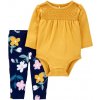 CARTER'S Set 2dielny legíny, body dl. rukáv Yellow Flowers dievča 24m