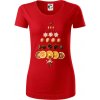 Vianočný stromček zo sušených plodov - Dámske tričko z organickej bavlny Origin (GOTS) - XL ( Červená )