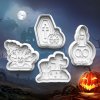 Halloween - Sada 4ks vykrajovačiek s pečiatkou