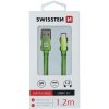 Swissten 71521205 USB / USB-C TEXTILE, 1,2m, růžový