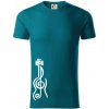 Husľový kľúč gitara - Tričko z organickej bavlny - 2XL ( Petrolejová )