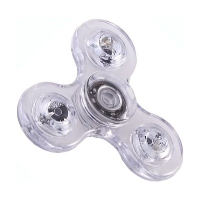 Fidget Spinner LED průhledný bílý