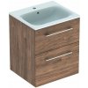 Geberit Selnova Square Umývadlová skrinka 64x54x48 cm, s umývadlom, 2 zásuvky, orech hickory 501.234.00.1