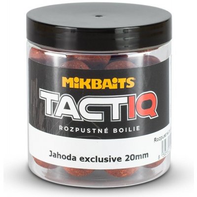 Mikbaits Rozpustné boilie TactiQ Jahoda exclusive 250ml 20mm
