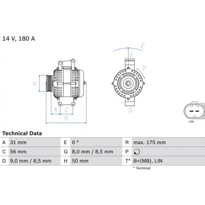 Alternátor BOSCH 0 986 048 450