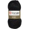 YarnArt Gold 9034 čierna farebné metalické vlákna