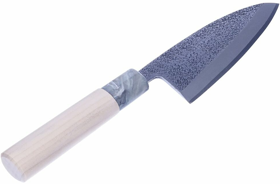 UMEBACHI RYUMA Japonský nôž deba na filetovanie rýb s kladivkovým povrchom 12 cm