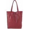Talianska kožená kabelka 396 tmavočervená