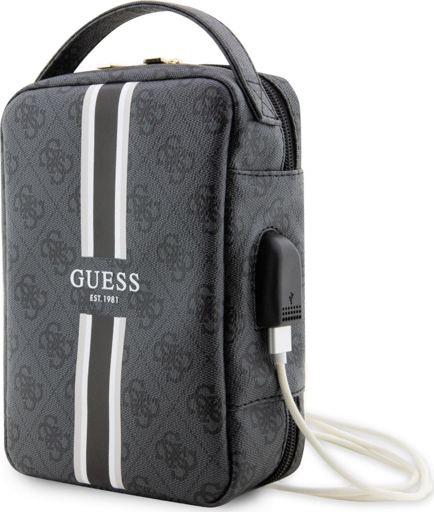 Púzdro Guess PU 4G Printed Stripes Travel Universal Bag čierne