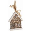 Vianočná závesná dekorácia Gingerbread cottage, 5,6 x 7,4 cm
