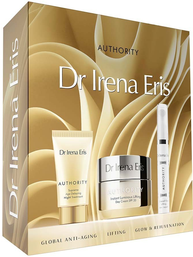 Dr Irena Eris Authority spevňujúci nočný krém proti vráskam 30 ml + denný liftingový krém proti vráskam SPF 20 50 ml + liftingové očné sérum na deň aj noc 15 ml