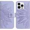 PROTEMIO 64602 ART SUNFLOWER Peňaženkové puzdro s remienkom Apple iPhone 15 Pro Max fialové