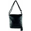 ZOE dámska crossbody koženková kabelka Čierna