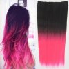 Clip in vlasy - 60 cm dlhý pás vlasov - ombre štýl - odtieň 2 T Pink