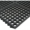 čierna gumová priemyselná pretiúnavová pretiskluzová dierovaná rohož Fatigue - 90 x 90 x 1,8 cm