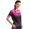 Crussis Cyklistický dres dámský krátký rukáv čierno-ružová farba Veľkosť: XS